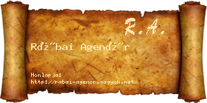 Rábai Agenór névjegykártya